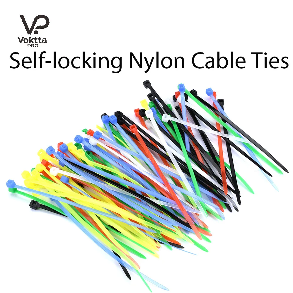 100PCS 2.5*3*100mm 6 Colors Self-locking Plastic Nylon Cable Ties Fastening Ring Fasten Organiser Cable Zip Tie Strapping