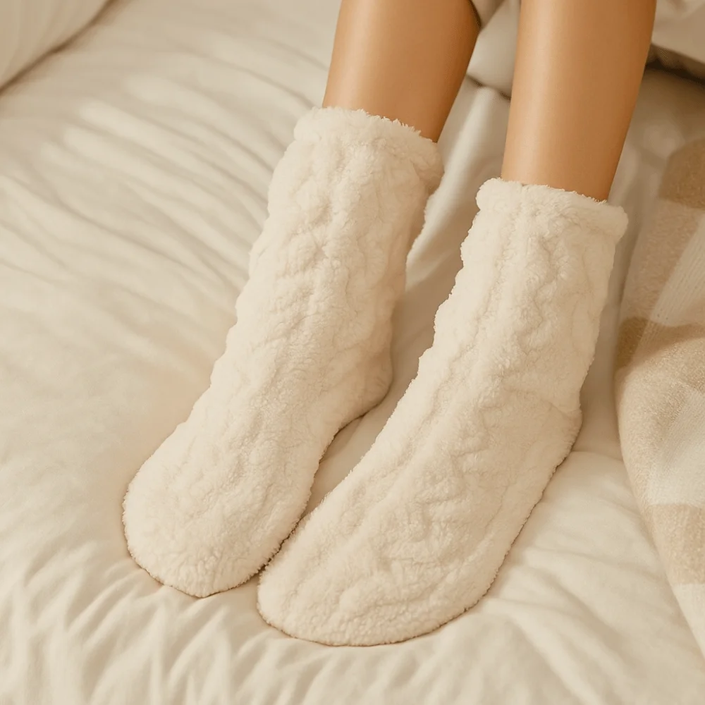 

A Pair High Quality Comfortable Winter Floor Socks Warm Cold-Resistant Sleeping Socks Mid-Calf Length Keep Warm Tool Winter