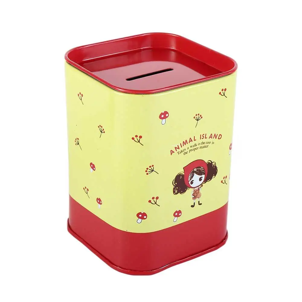 Lovely Cartoon Toy Cash Cabinet Home Decoration Tinplate High-Capacity Money Box Cash Box Metal Piggy Bank Coin Box