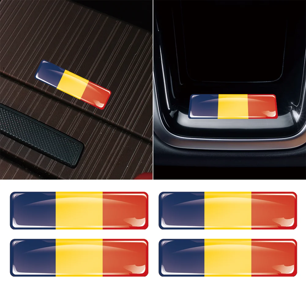 

Romania Flag 3D Stereoscopic Car Interior Stickers Epoxy Resin Badges Laser Decal Motorcycle Modification Decorative Accessories