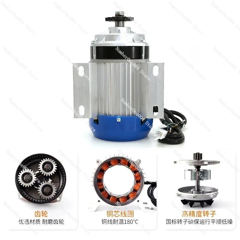 48V 60V 500W 550W Brushless DC Mid Drive Motor Kit with Controller for Electric Tricycle