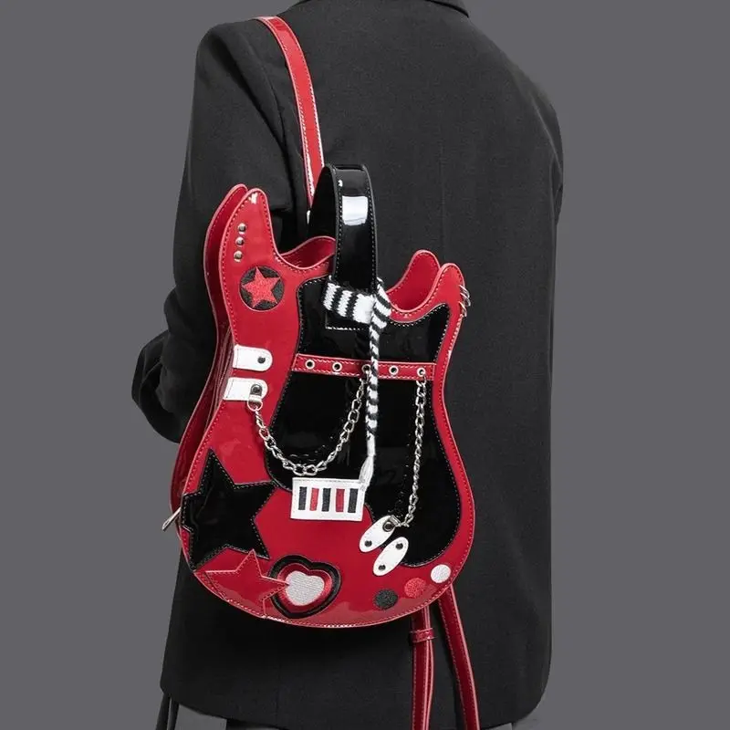 

Women Guitar Backpack Large Capacity Grunge Rock Crossbody Bag Harajuku Pink Shoulder Bags Y2k Backpacks Cool Style 2025 Trendy