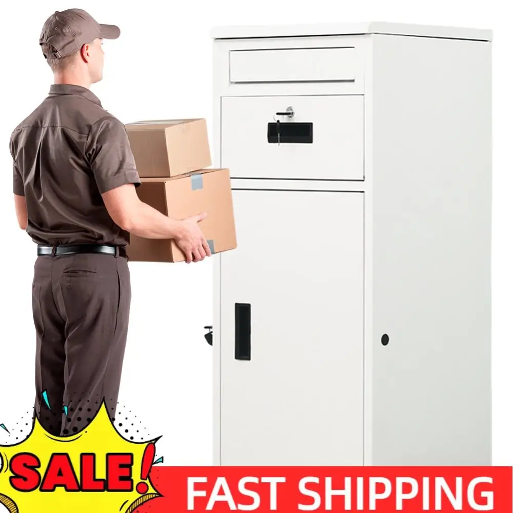 

Outdoor Storage Box with Lockable Secure Anti-Theft Parcel Drop Boxes with Lock Package Drop Container for Home Office Apartment