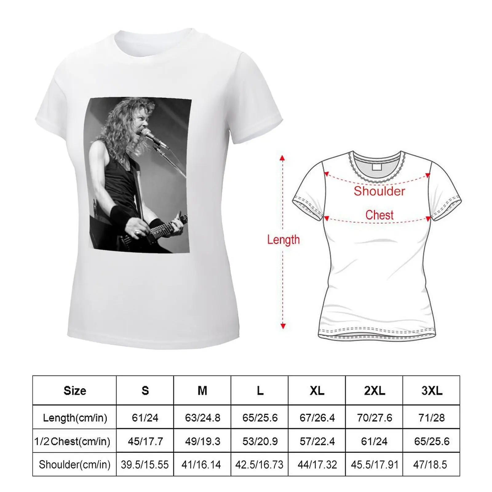 James Hetfield - BW Photograph T-shirt hippie clothes tops cute tops Woman clothes