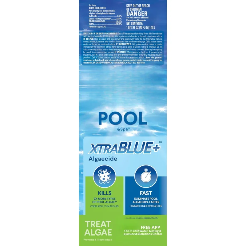 Algaecida para piscina Plus, mata algas todo en uno, sin espuma, 40 onzas