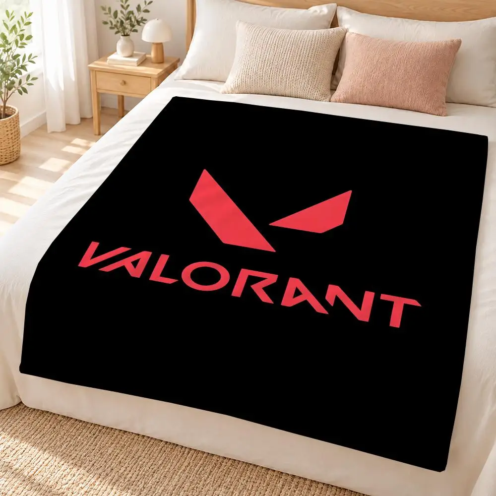 Game Valorant Throw Soft Flannel Throw Blanket for Sofa, Bed Dorm Nap Pet Blanket Gift Available