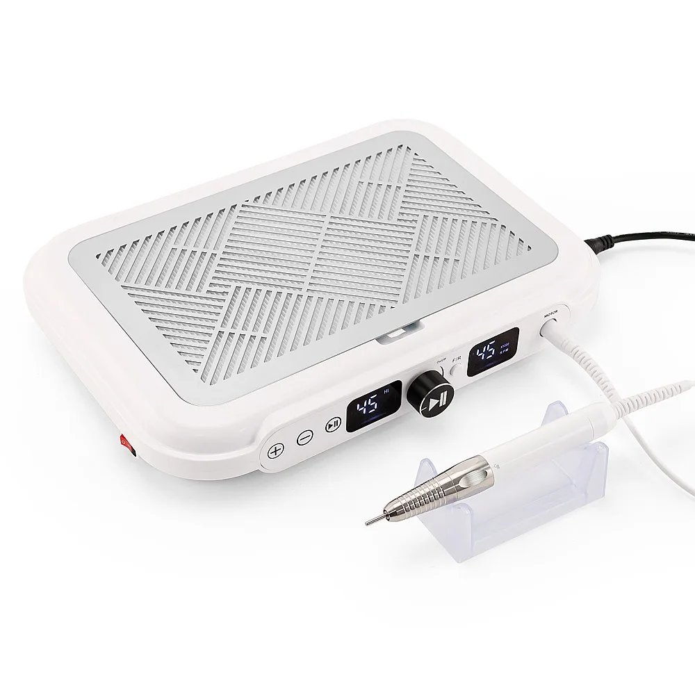 Professional Powerful Vacuum Cleaner 2 Fans 170W Nail Dust Collector Manicure Suction 4500RPM With Brushless Handle