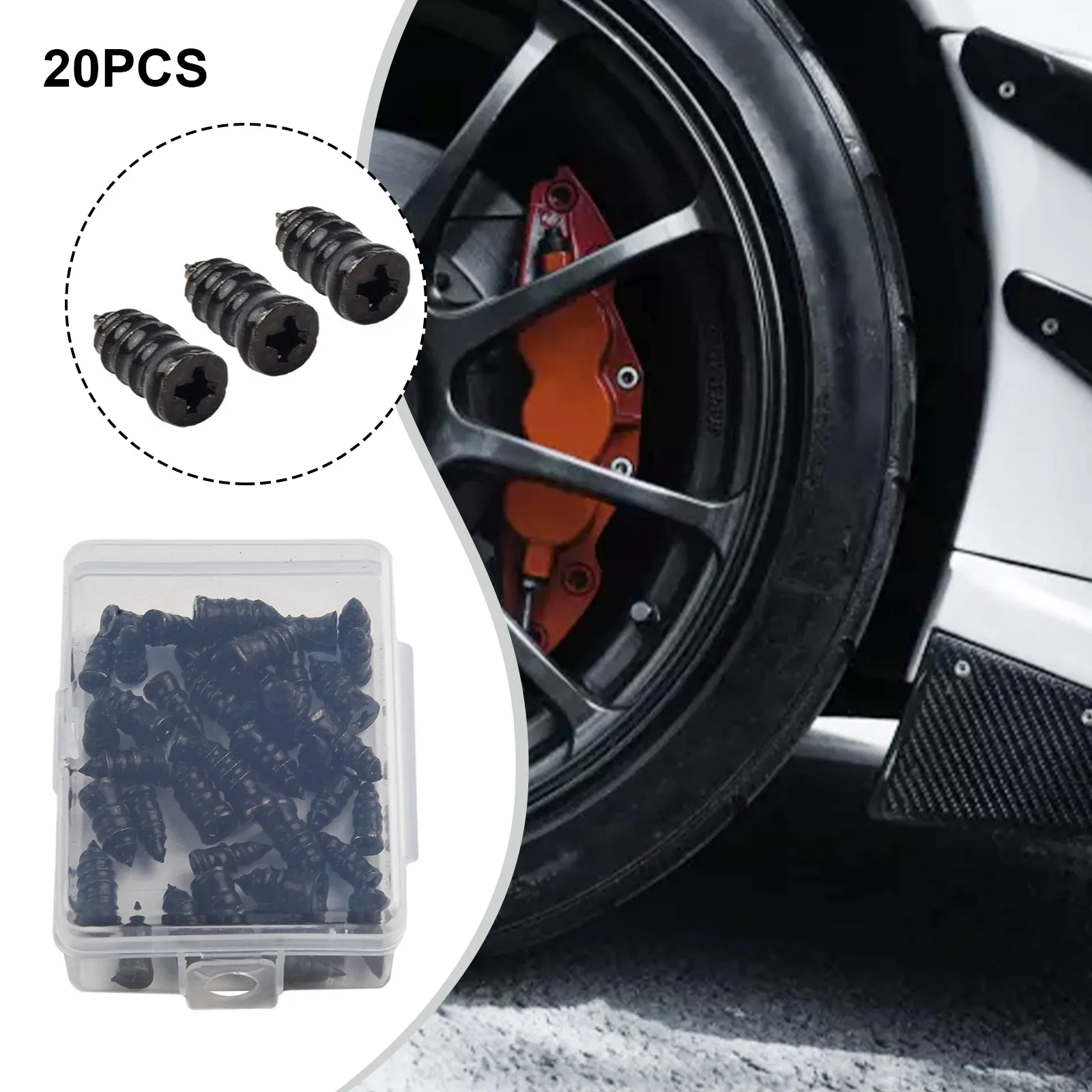 Chiodi per riparazione pneumatici Kit di riparazione pneumatici 20 pz 20 pz/set 20x Accessori Nero Kit di attrezzi veloci 20 PZ Gomma di ricambio per veicoli Nuovo