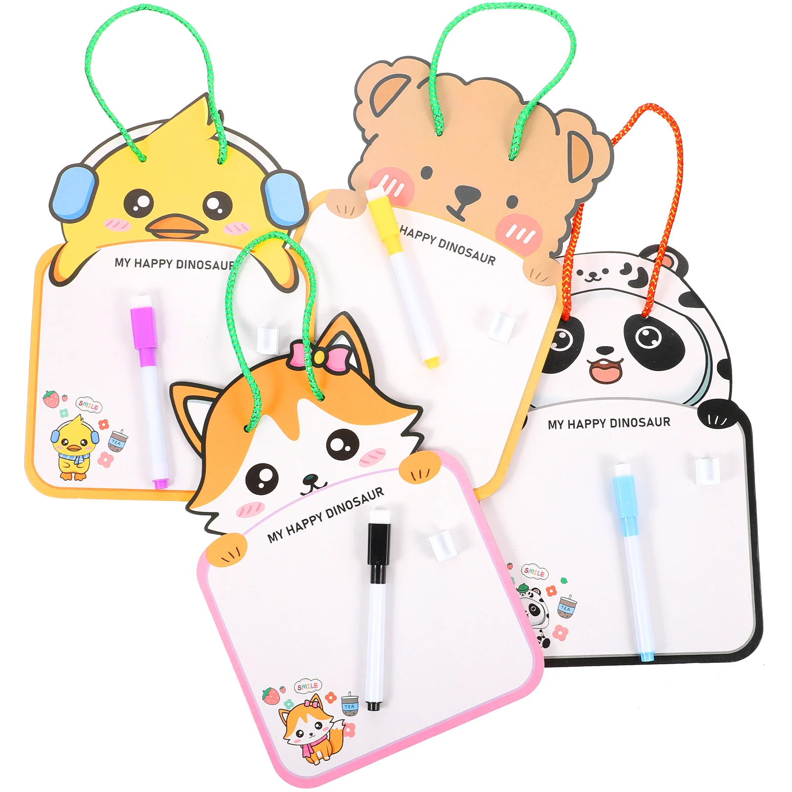 

4pcs Dry Erase Board Kids Rewritable Drawing Tablet 12x9 Cartoon Graffiti Board Children Hand Painted Whiteboard Writing Pad