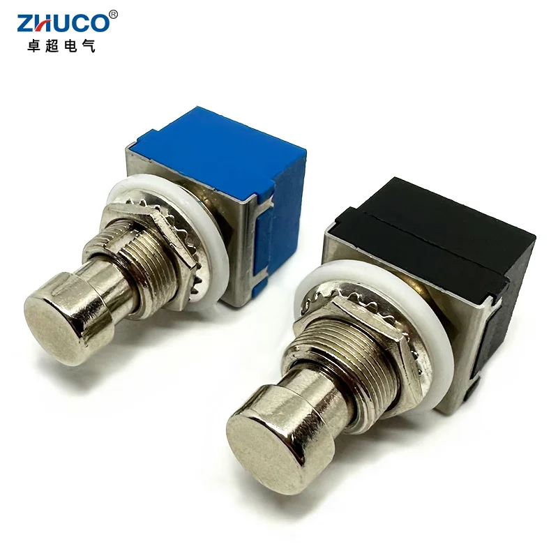 1PC 9 Soldering Pins Black Guitar Effects Pedal Box Stomp Latching 3PDT ON-ON Self-locking Foot Switch True Bypass