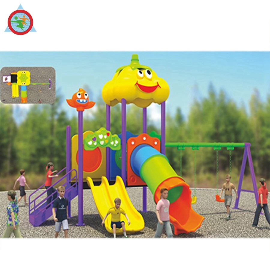 Daycare center swing with slide outdoor playground equipment children