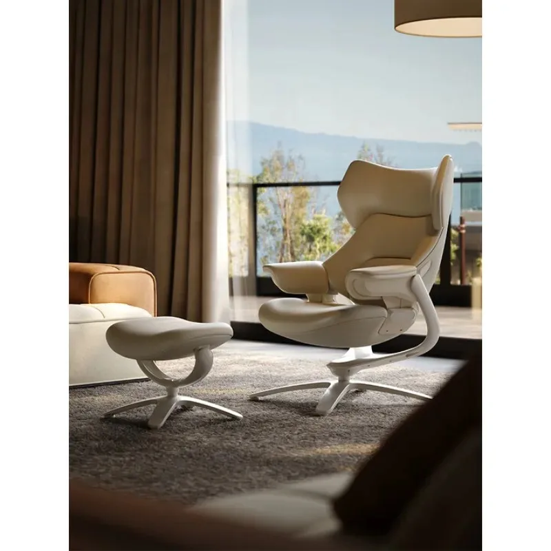 Suspended leisure recliner,  rotating single sofa chair with ottoman