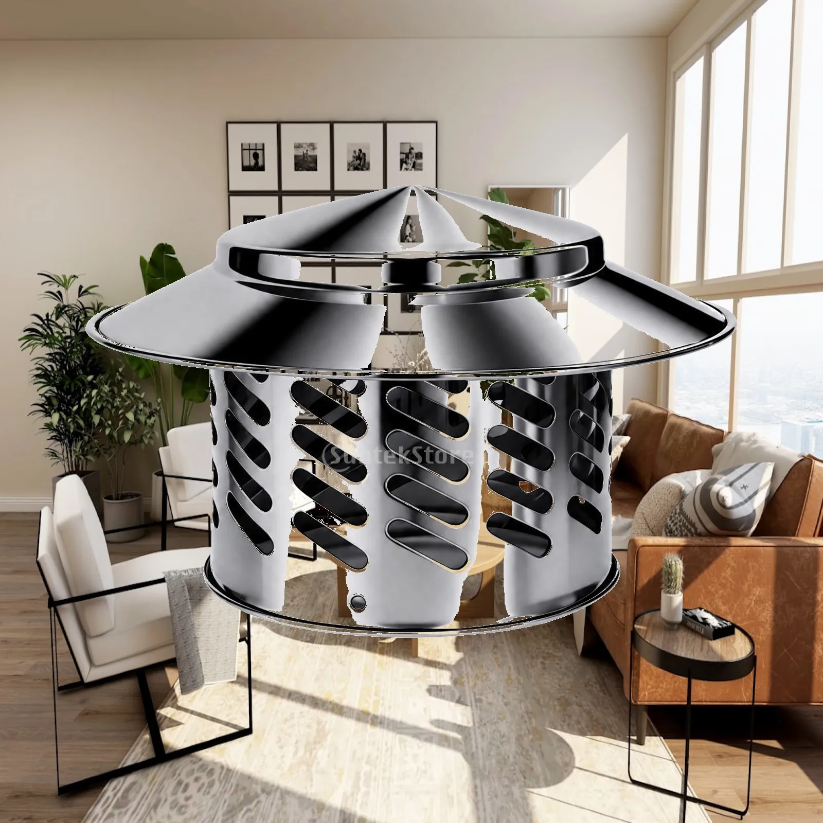 304 Steel Chimney Rain Cap with Rolled Rim Conical Hood for Basement Vent Exhaust System
