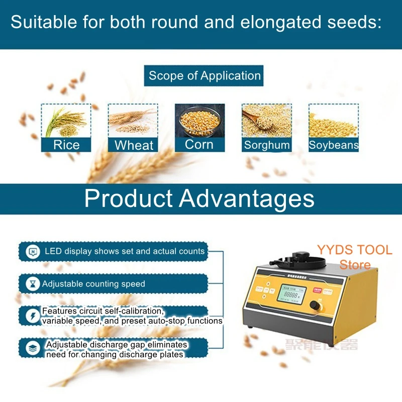 SLY-C Plus Microcomputer-Controlled Automatic Seed Counter for Rice, Wheat, Soybeans, and Other Seeds