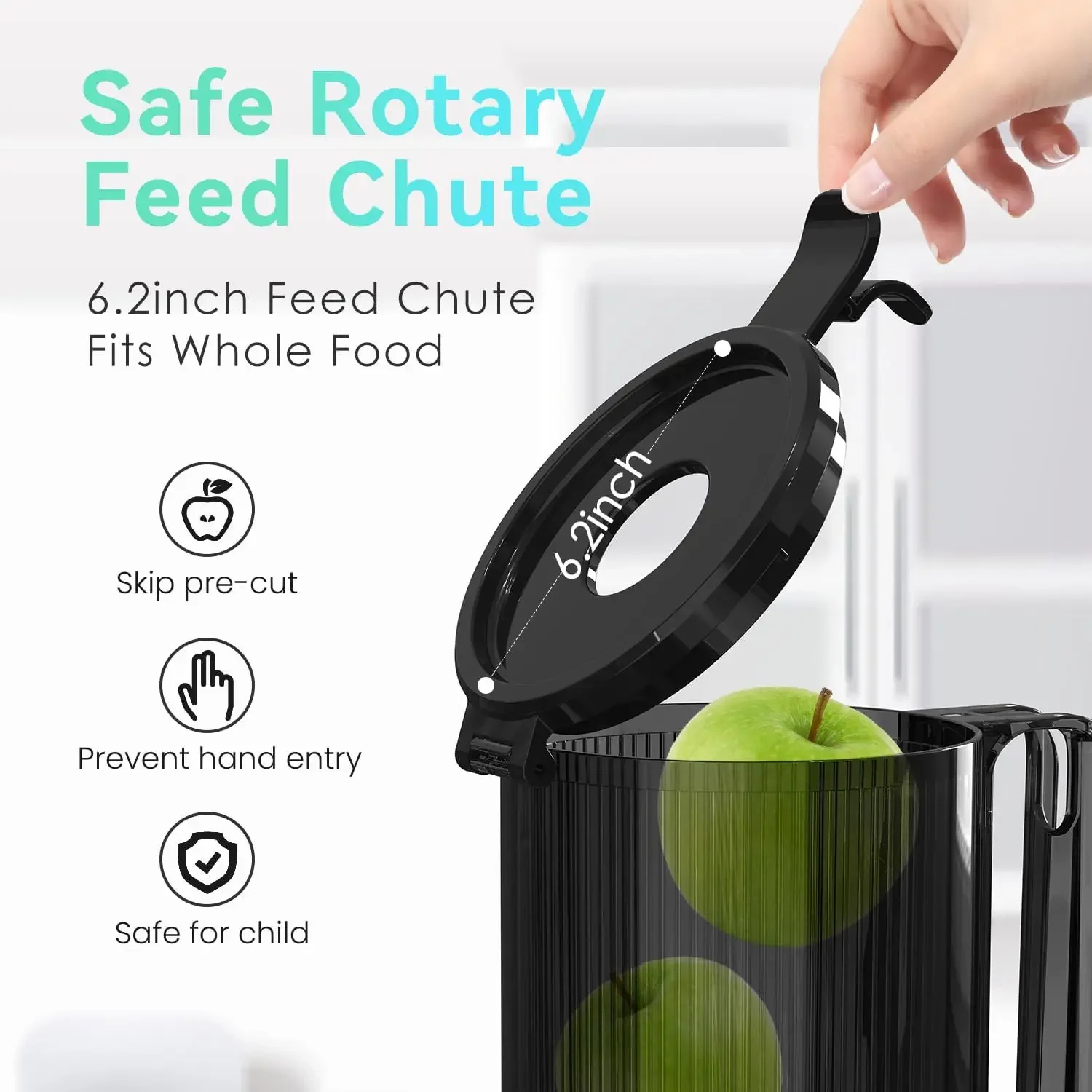 Juicer, 400w Slow Juicer Machines with 5.4" Wide Feed Chute, Masticating Juicer with High Juice Yield for Whole Vegetables & Fru