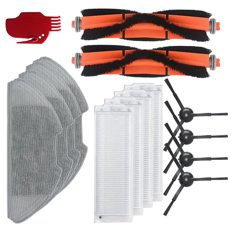 FNJK-для робота-пылесоса Xiaomi Mi 2 Pro Lite MJST1S MJSTL MJSTS MJST1SH, аксессуары для пылесоса, основная боковая щетка, тряпки для швабры