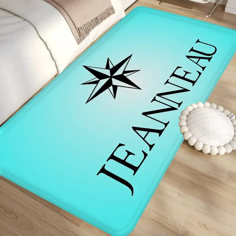 J-JEANNEAU-U logo Floor Mat Cheaper Anti-slip Modern Living Room Balcony Printed Bedside Mats