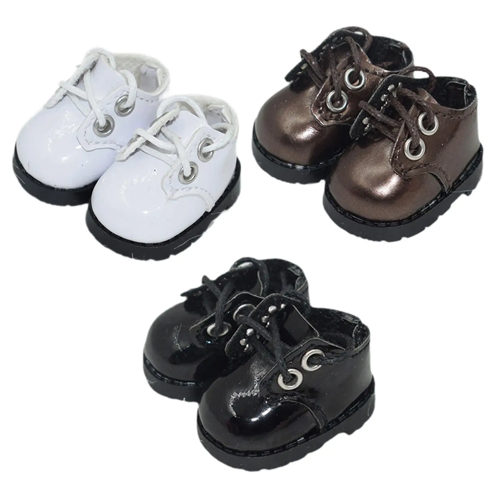 1 paire d'accessoires de poupée, chaussures habillées, jouet pour poupée de 15cm, fournitures de travaux manuels, chaussures élégantes à lacets, chaussures en cuir PU