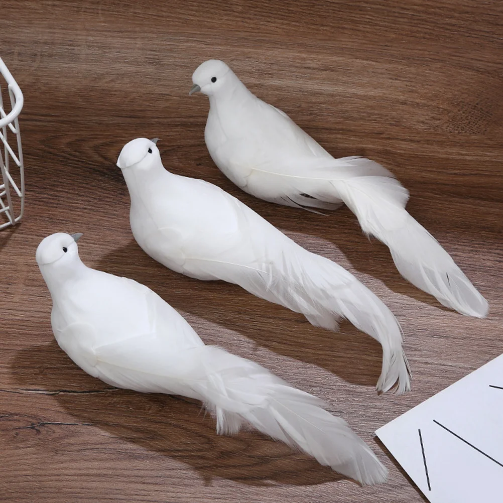 

6 pcs Artificial Birds Lifelike Foam Doves For Christmas Tree Decor, Wedding Cake Centerpieces, Home Party Decor, Bird
