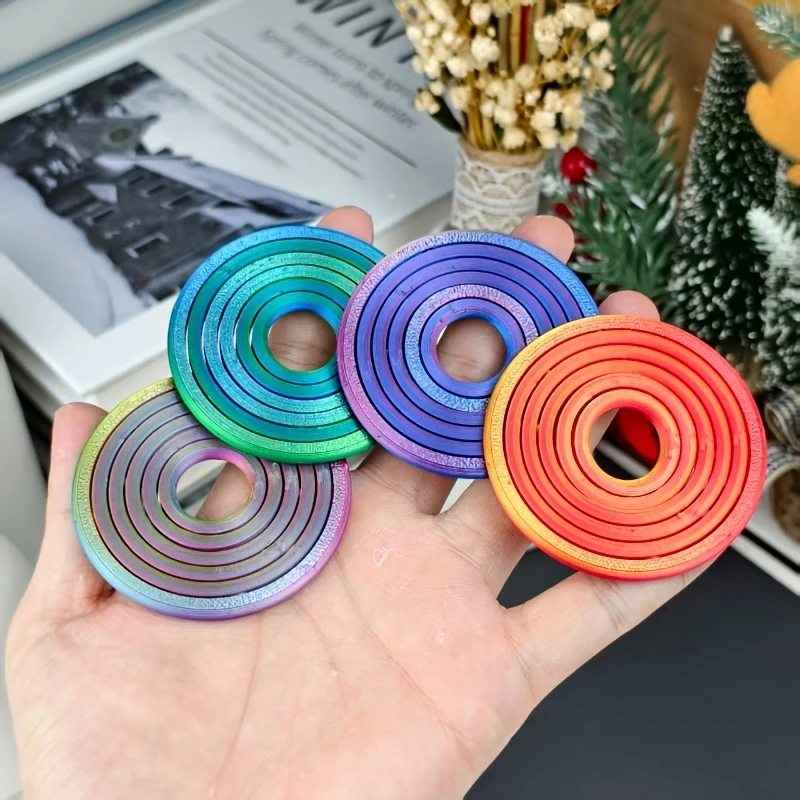 3D Printed Round Rotating Toy AntiAnxiety Portable Fractal Fidget 8 Rings Disc Creativity Relaxation Spirals Sensory Toy Party ﻿