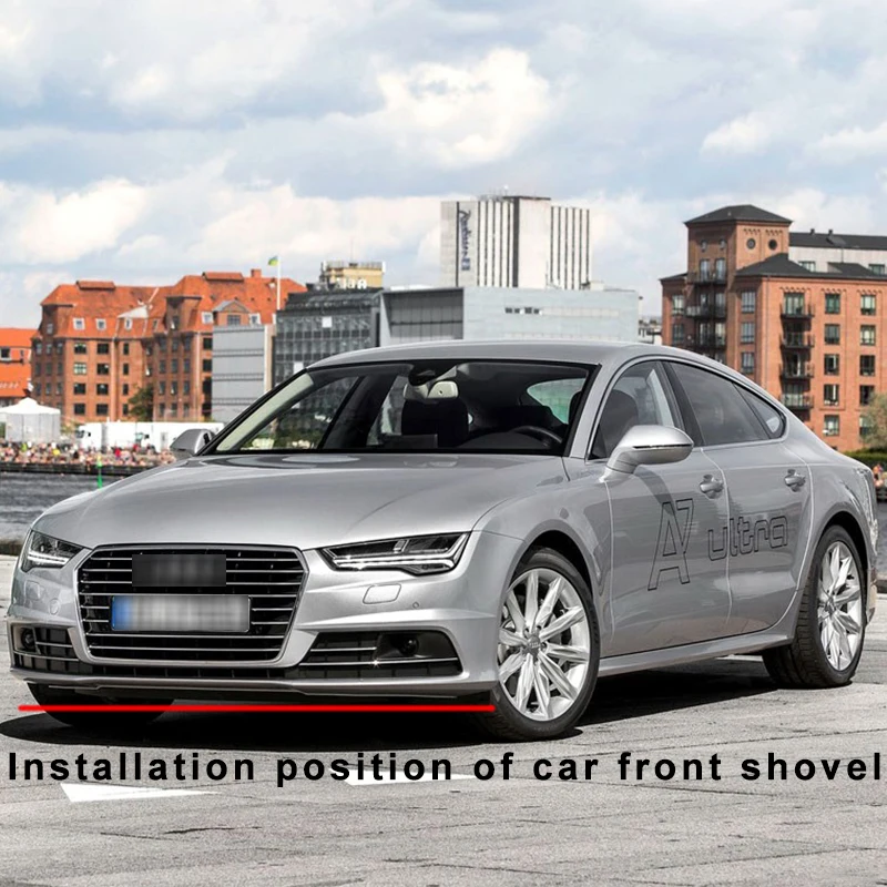 

Car Front Bumper Splitter Lip Body Kit Spoiler Diffuser ABS Deflector Carbon Look Accessories For Audi A7 2015 2016 2017 2018