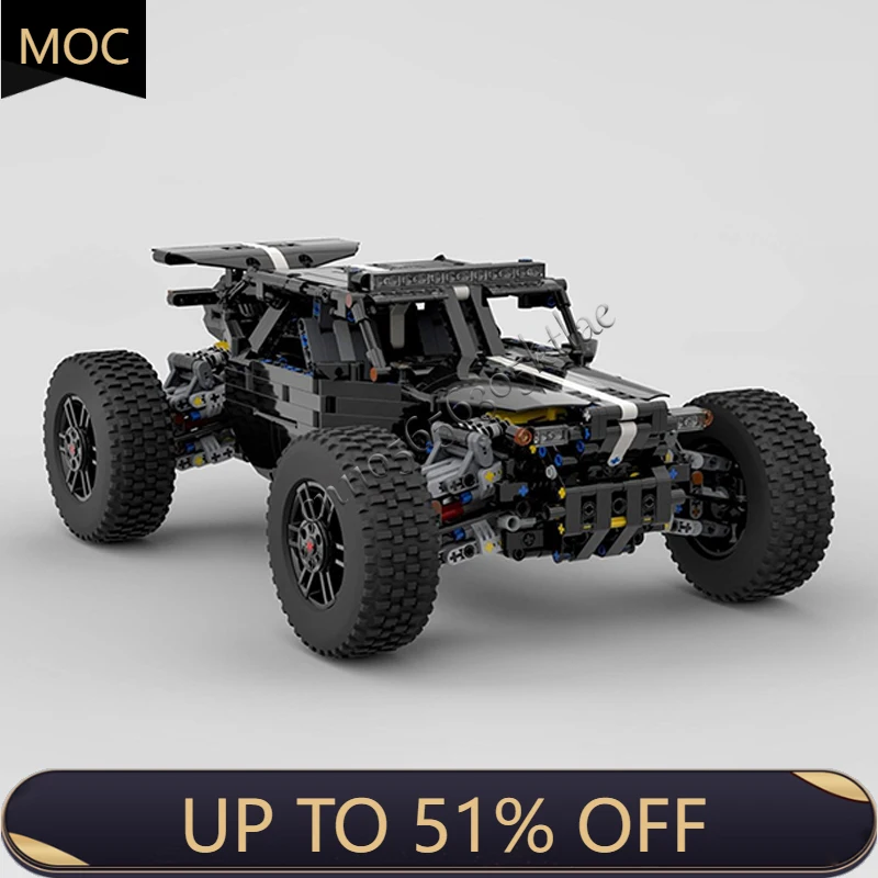 

1734 Parts MOC City Car Black Off Road Vehicle Model Technology Building Blocks Creative Children Toys Surprised Festival Gifts
