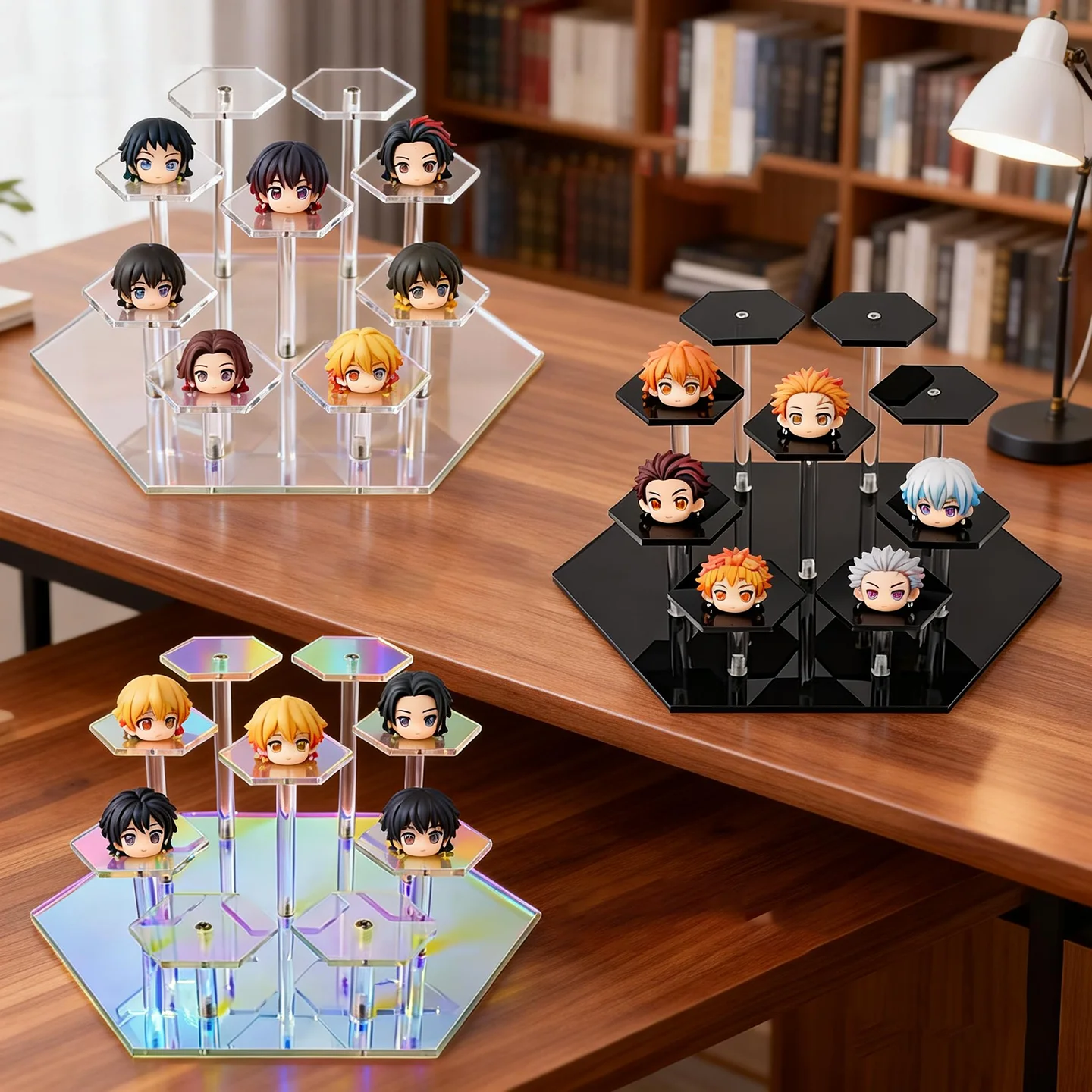 Clear Acrylic Octagonal Multi-layer Vertical Display Stand Jewelry Organizer Rack for Blind Box Action Figures Jewelry Display