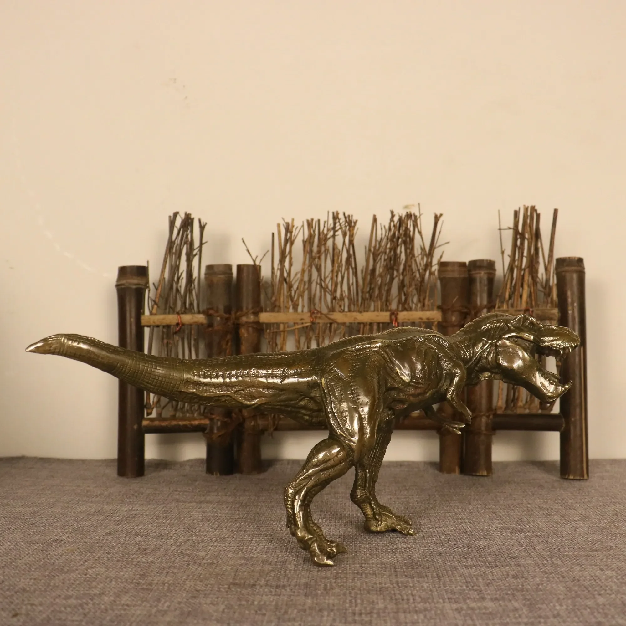 China Copper Brass Small Dinosaur Crafts Statue