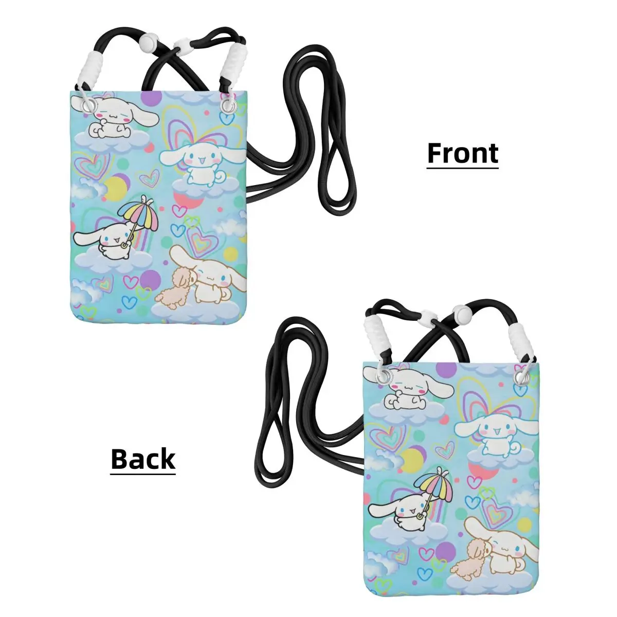 مخصص سينامورول حقيبة الهاتف المحمول لركوب الدراجات التخييم النساء الرجال لطيف الكلب الصغيرة Crossbody محفظة الهاتف الذكي المحفظة مع حزام