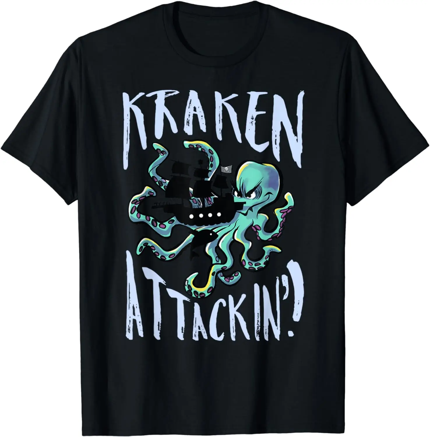 

Kraken Attacking T-Shirt Unisex Abstract Short Sleeve Print Casual Soft Machine Wash Comfortable and Fashionable