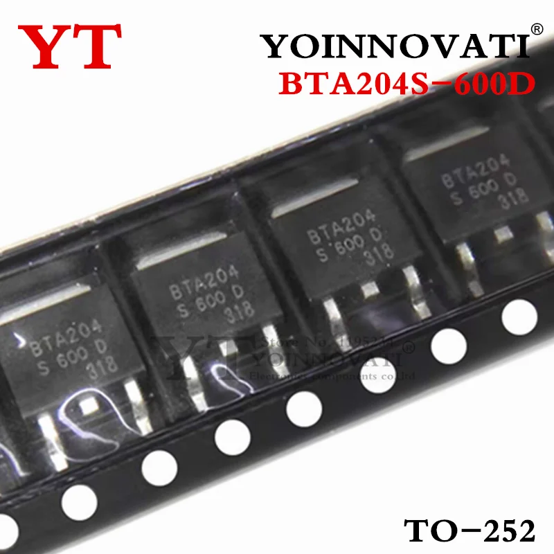 10PCS BTA204S-600D TO-252