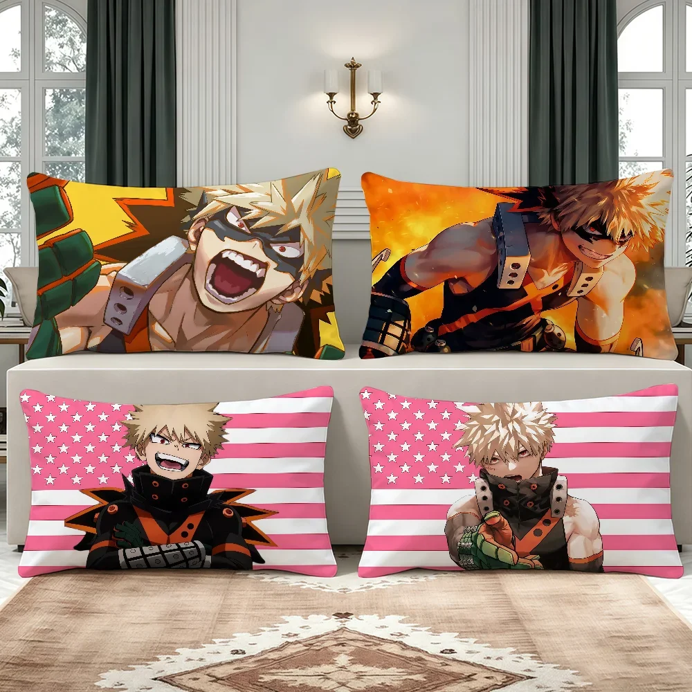 M-My Hero A-Academia K-Katsuki Bakugo cushion cover Breathable Washable Decor Pillowcase Zipper Sofa Office Lumbar Decoration