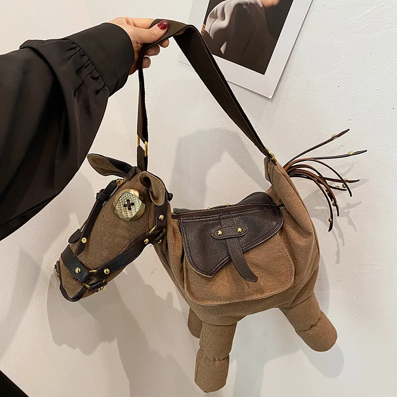 Halloween Cute Small Niche Design Casual Retro Large Capacity Canvas Ins Creative Shoulder Crossbody Bag for Women