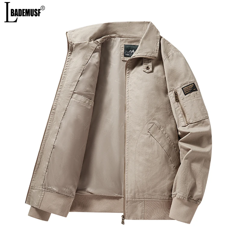 Loose Big Pocket Man Tops New Motion Ventilation Simplicity Coat Spring Autumn Versatile Retro Style Stand Collar Jacket Man