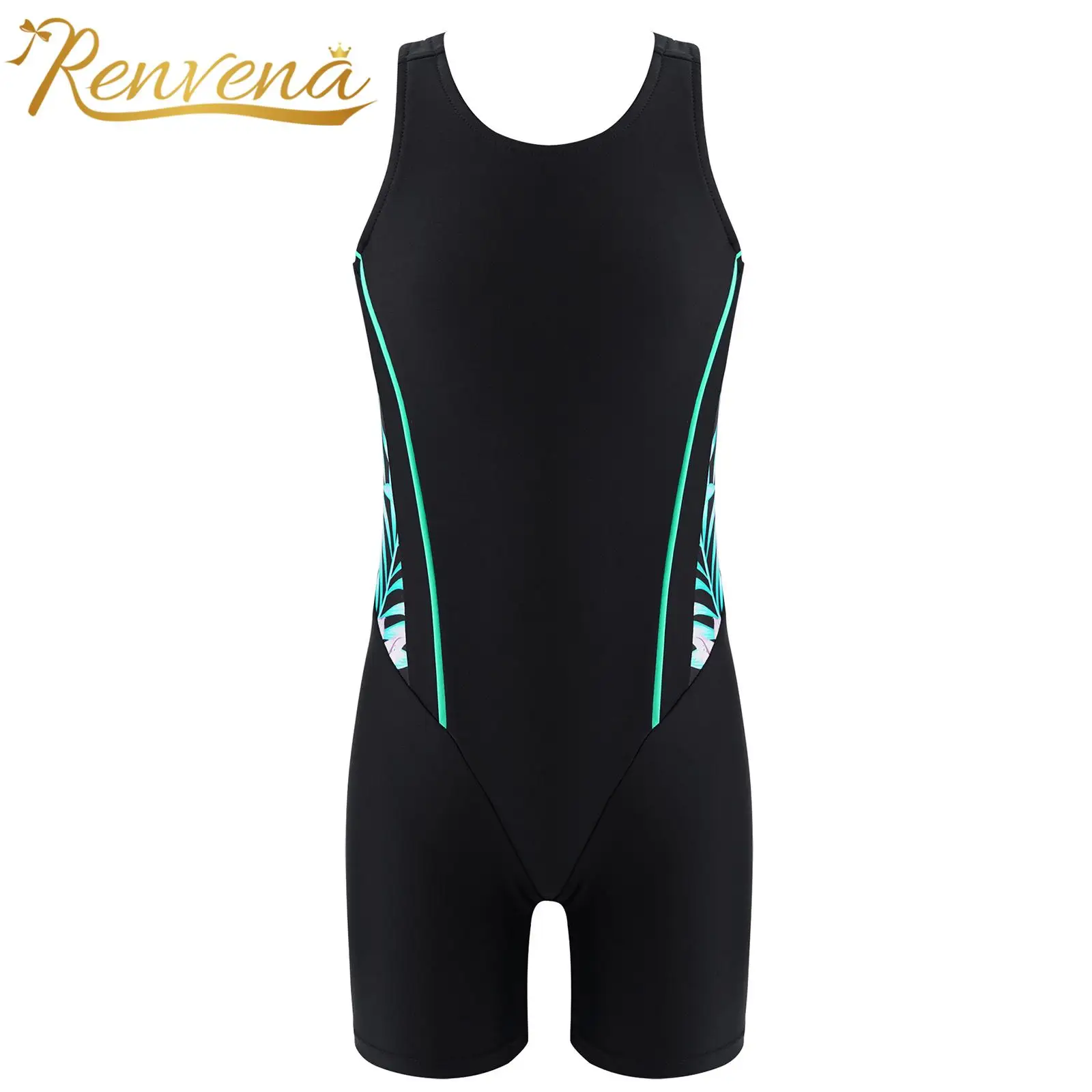 Kids Girls Seeveless Swimsuit Rashguard Children One Piece Bodysuit Beach Seaside Swimwear Surfing Beachwear Bathing Jumpsuit