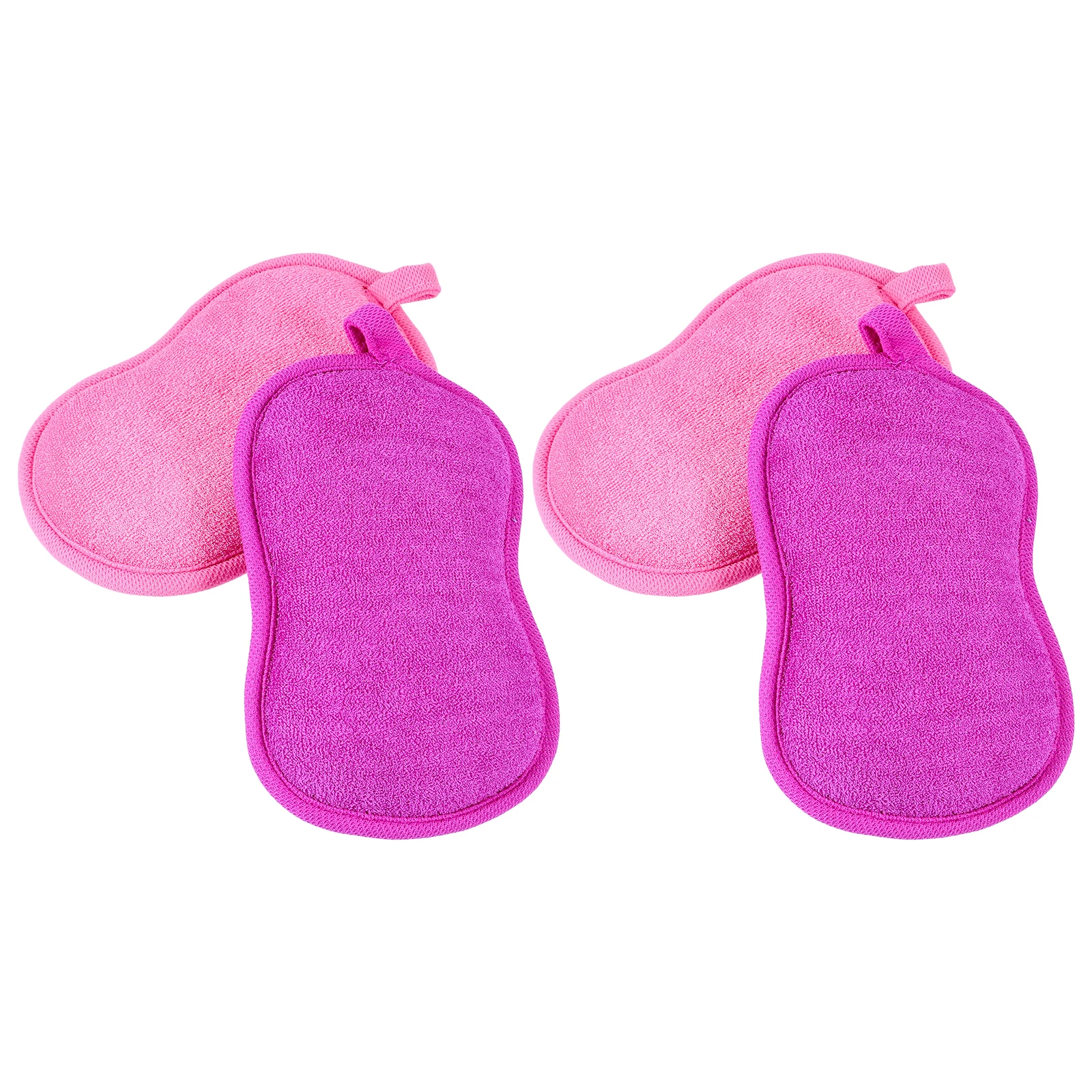 

4 Pcs Baby Bath Sponge Set Lovely Shape Bright Color Kids Scrubbers Body Wash Peanut Sponge Brush Shower Tools