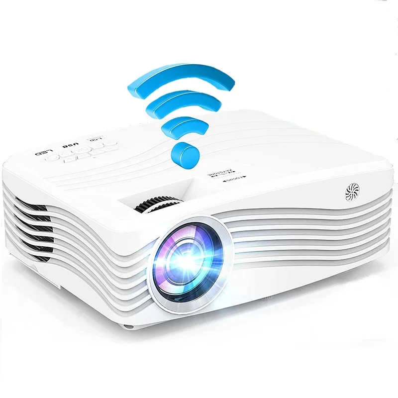 Full Hd 1080P Film Proyector Beamer 12000 Lms Mobiele Telefoon Home Theater Lcd 3d Mini Draagbare Draadloze Led Wifi Videoprojector