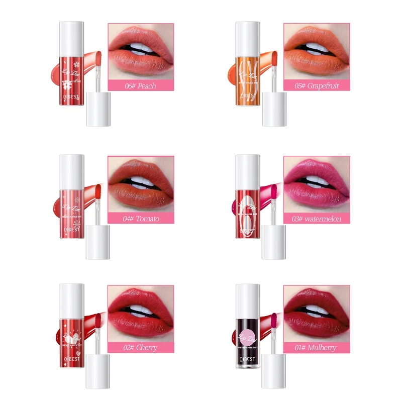 QIBEST ลิปสติก Lip GLOSS Lip Glaze Long-Lasting Non-Stick CUP ไม่จางหายกันน้ำสูงสี Lip เครื่องสำอางค์เครื่องมือ