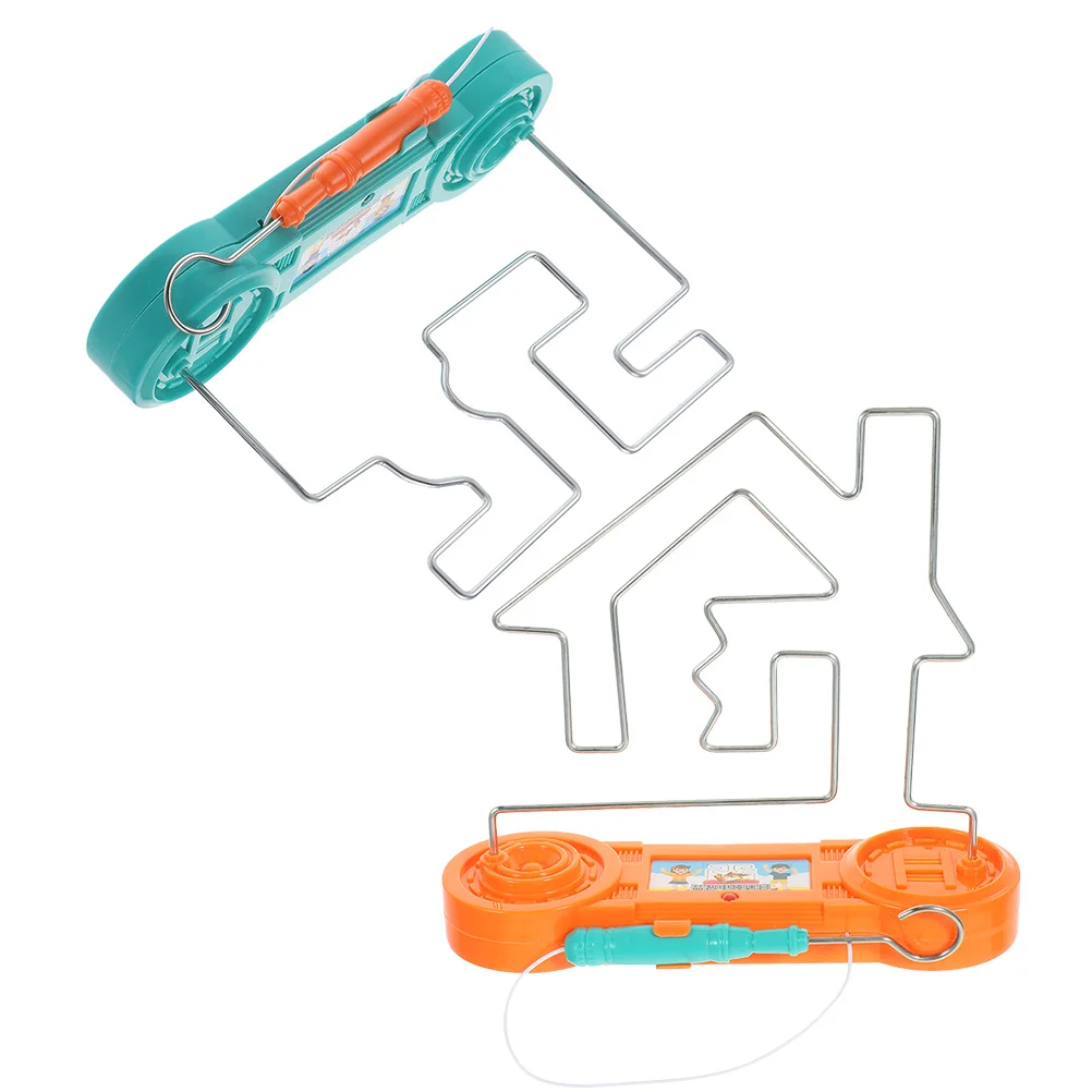 مجموعتان من ألغاز متاهة اليد الكهربائية المعدنية الكهربائية الثابتة، لعبة تركيز تطوير الدماغ بين الوالدين والطفل #3