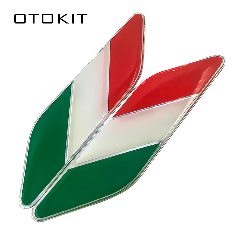 Car Styling 3D Aluminum Italian Flag Fender Emblem Badge Car Sticker Adhesive For Fiat Alfa Romeo 159 147 156 Abarth Accessories