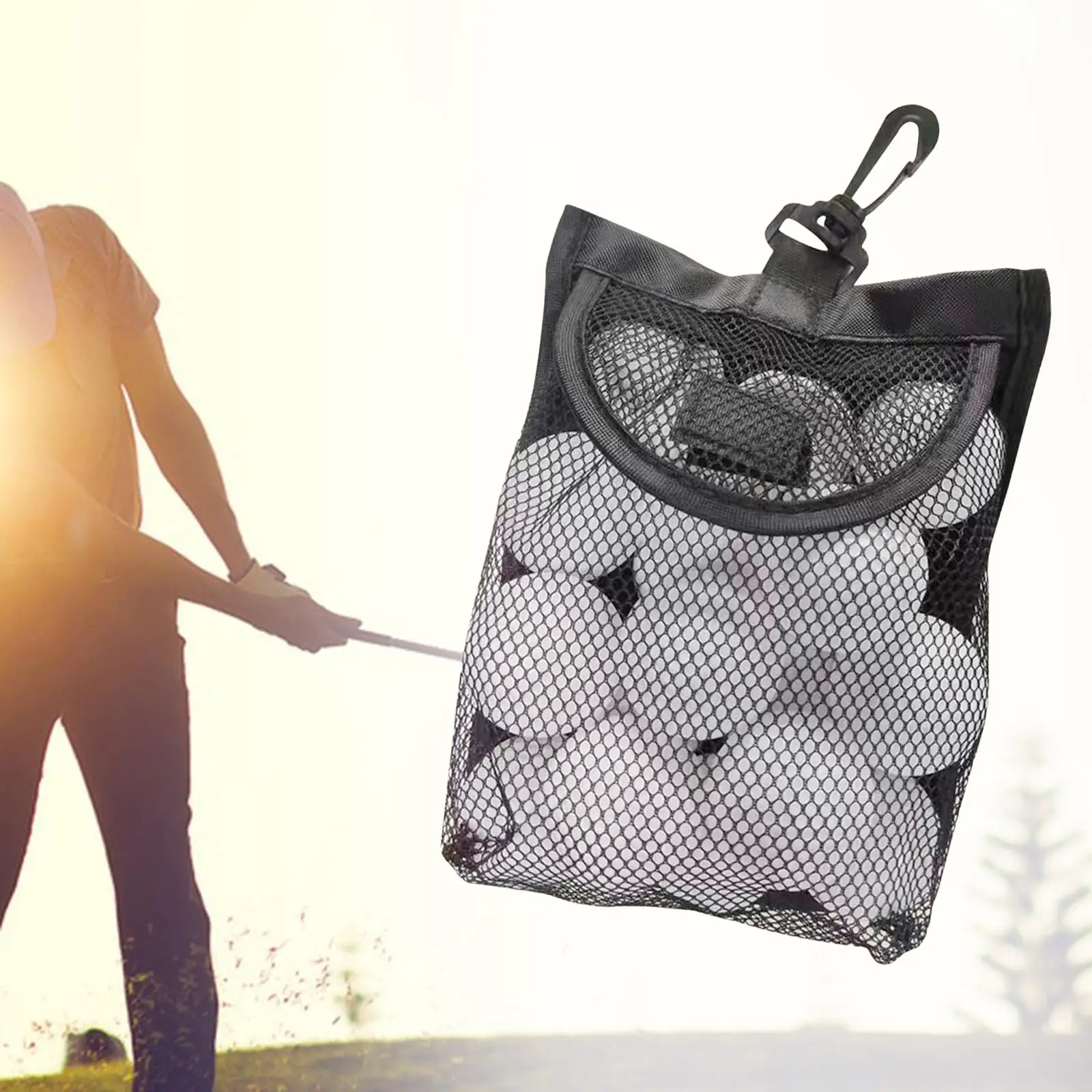 

Golf Ball Bag Golf Ball Carry Bag Portable with Hook for Belt Loop Golf Accessories Net Bag for Sports Golf Tees Baseball Balls