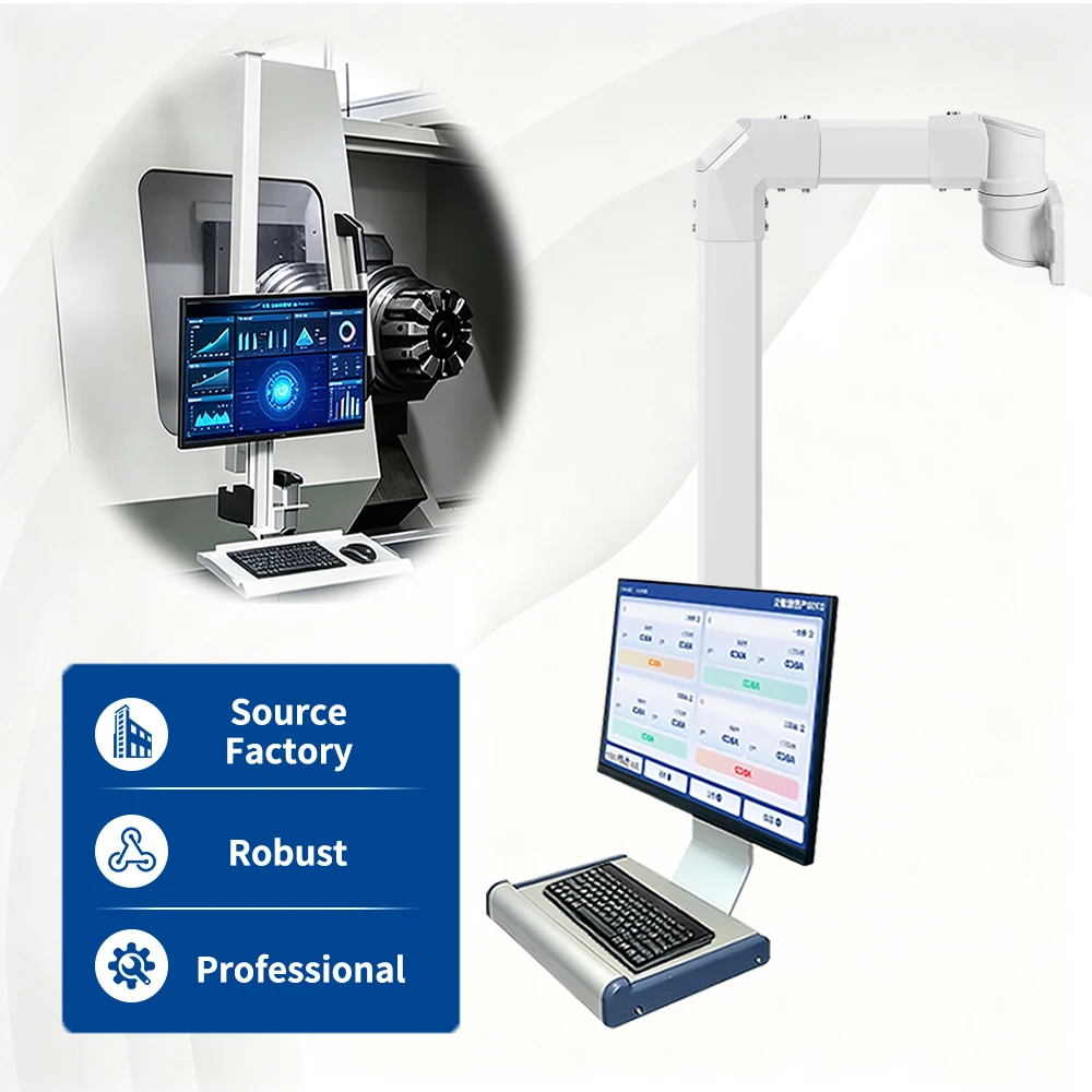Industrial display bracket, aluminum alloy mechanical arm, cabinet profile, display screen, keyboard integrated wall-mounted fol
