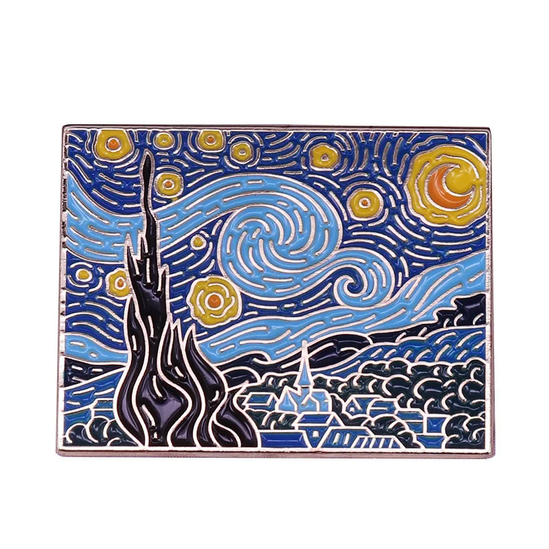 Van Gogh Soft Enamel Pin Lapel Pins Women Men Brooch for Clothes Cute Badges Metal Jewelry Accessories Fans Gift