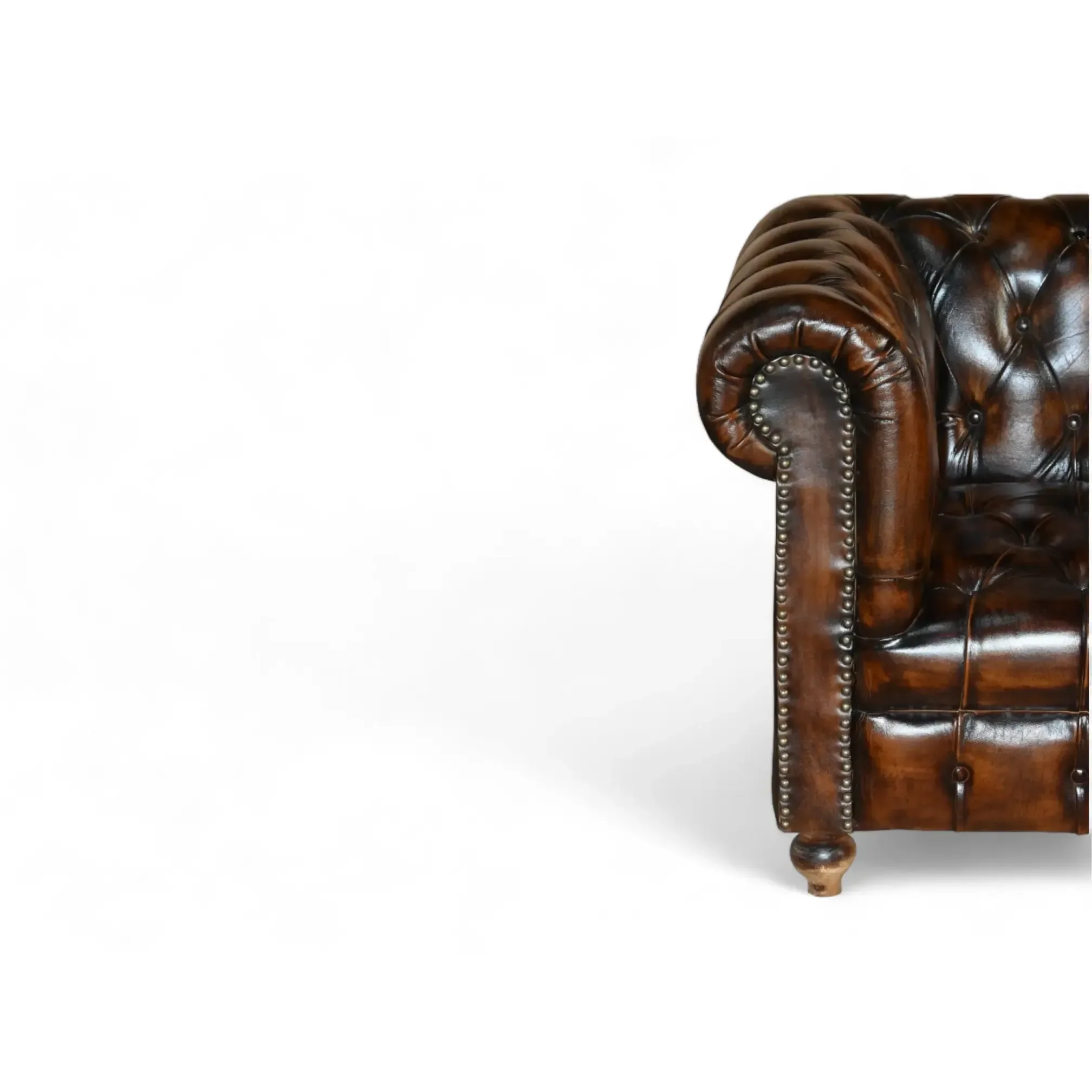 シングルダブルシートブラウンレザーソファリビングルームアパートメントモール