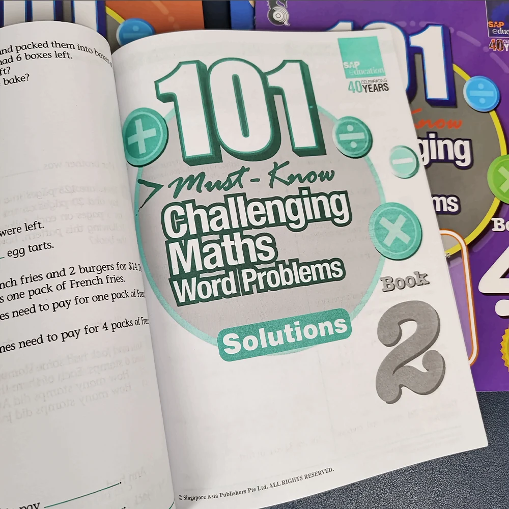 Singapore 101 Mathematics Essential Application Problems for Primary School Students 1-6 in englsh book