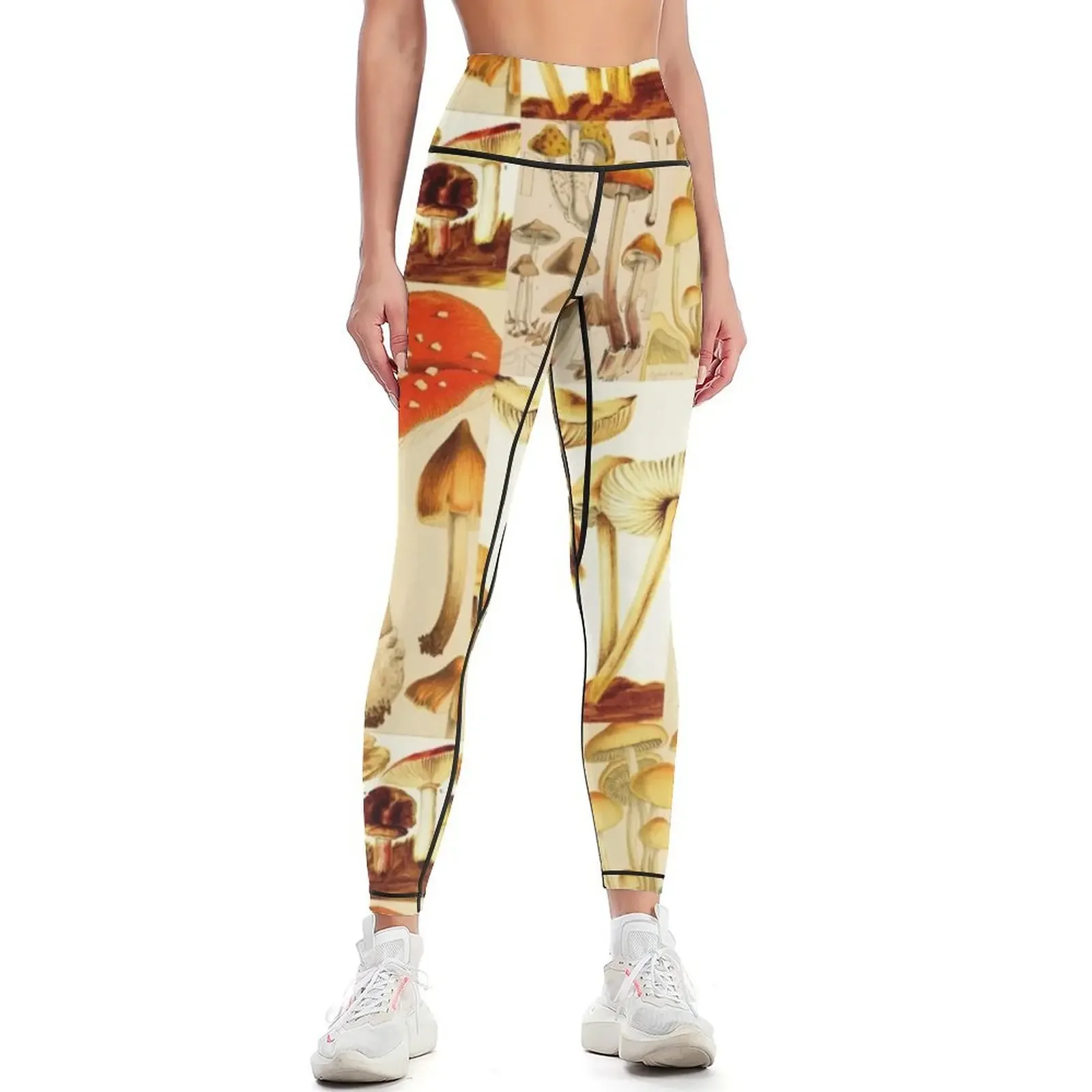 

Oldish Vintage Mushroom Montage Set #1 Leggings gym's sportswear gym womans push up fitness Womens Leggings