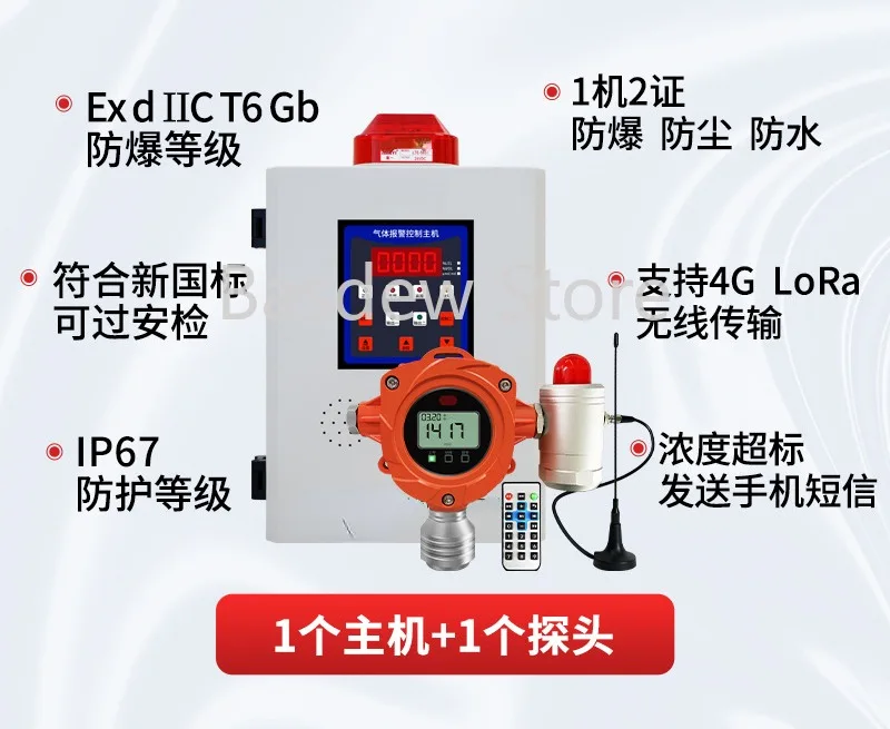 

Combustible Gas Probe Hydrogen Ammonia Hydrogen Sulfide Chlorine Gas Leakage Concentration Detection Alarm