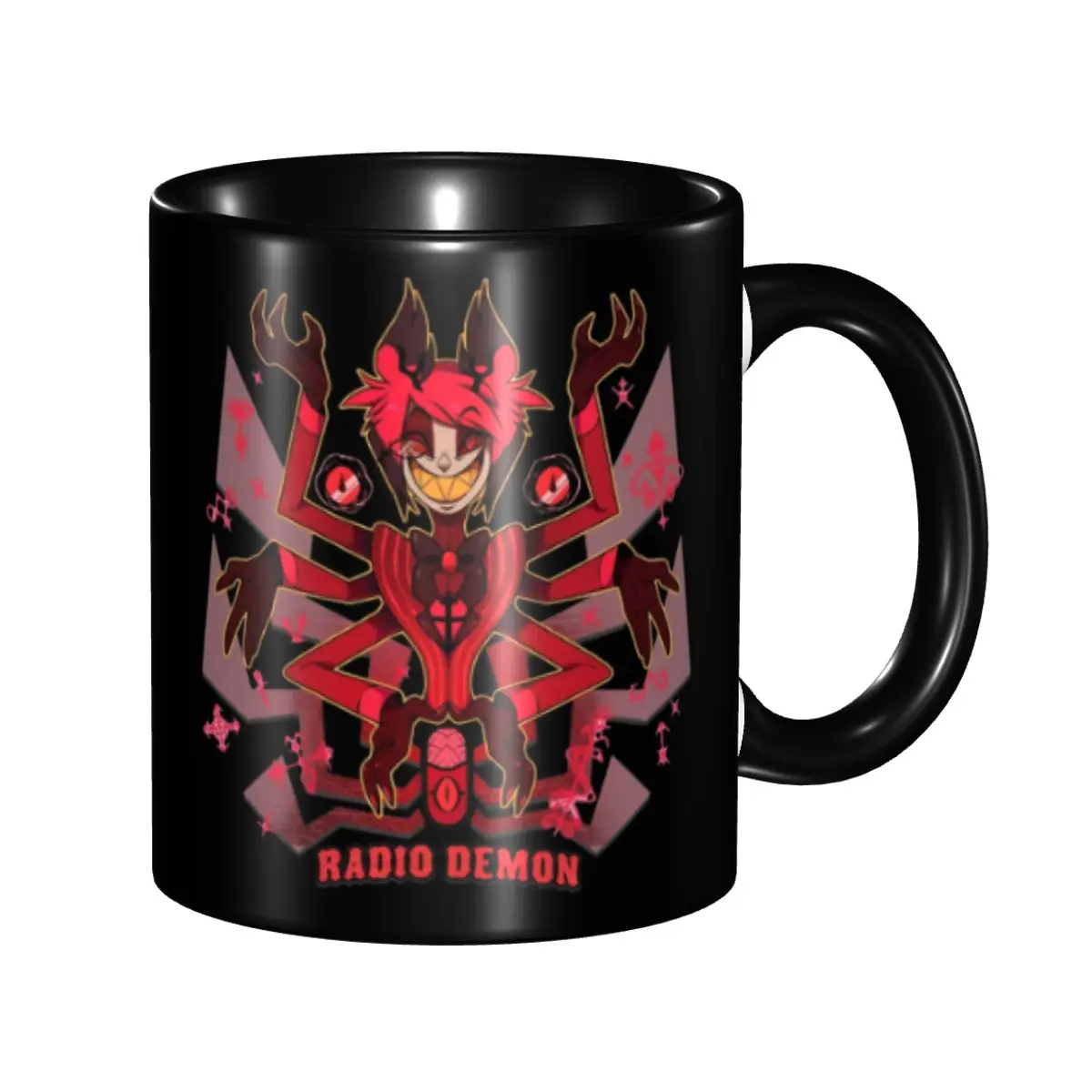 

Hazbines Hoteles Alastor Vox 2, подарочные кружки для женщин и мужчин, забавная кофейная чашка с героями мультфильмов, рождественский подарок для дома