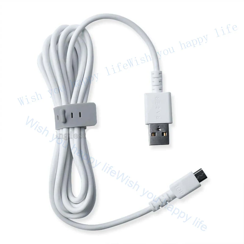 V+  For Razer Pro Click Humanscale Mouse White 2m Micro USB Charging Cable Cord