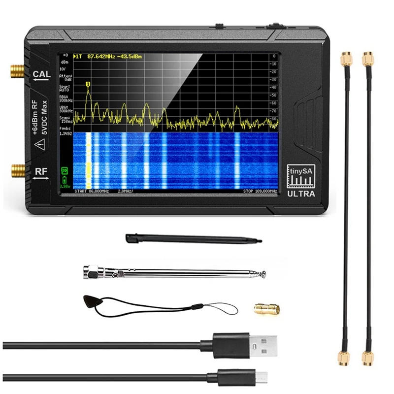 New Handheld Spectrum Analyzer Tinysa Ultra 4 Inch Display With Battery 100Khz To 5.3Ghz With 32GB Card